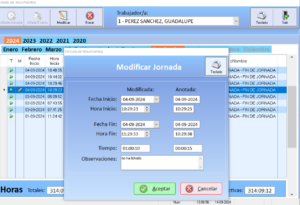 Incidencias de Jornada